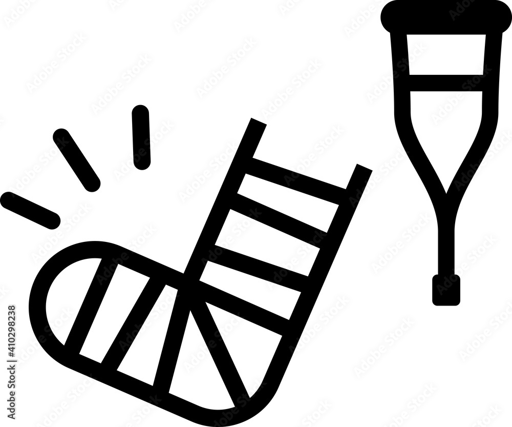 ギプスをした足のアイコン 怪我 Stock Vector Adobe Stock