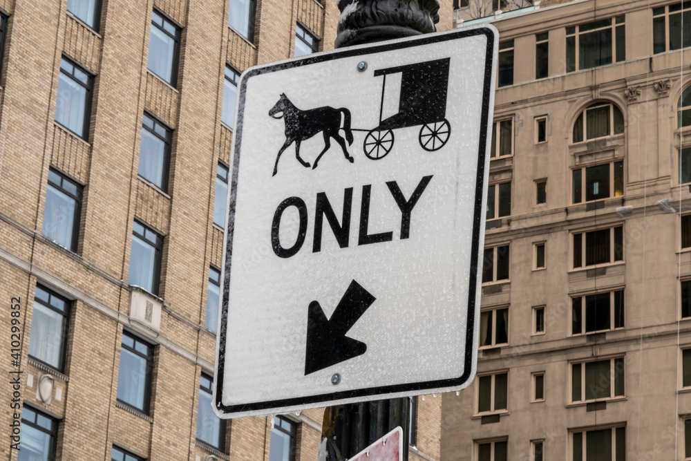 A carriage road sign 
