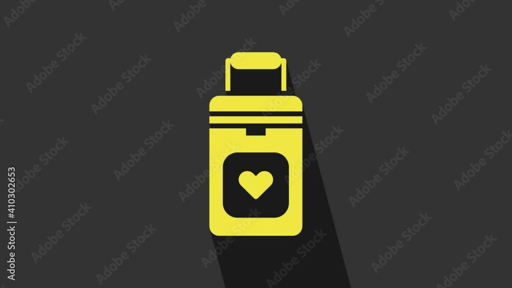 Yellow Cooler box for human organs transportation icon isolated on grey background. Organ transplantation concept. Organ container. 4K Video motion graphic animation Yellow Cooler box for human organs transportation icon isolated on grey background. Organ transplantation concept. Organ container. 4K Video motion graphic animation