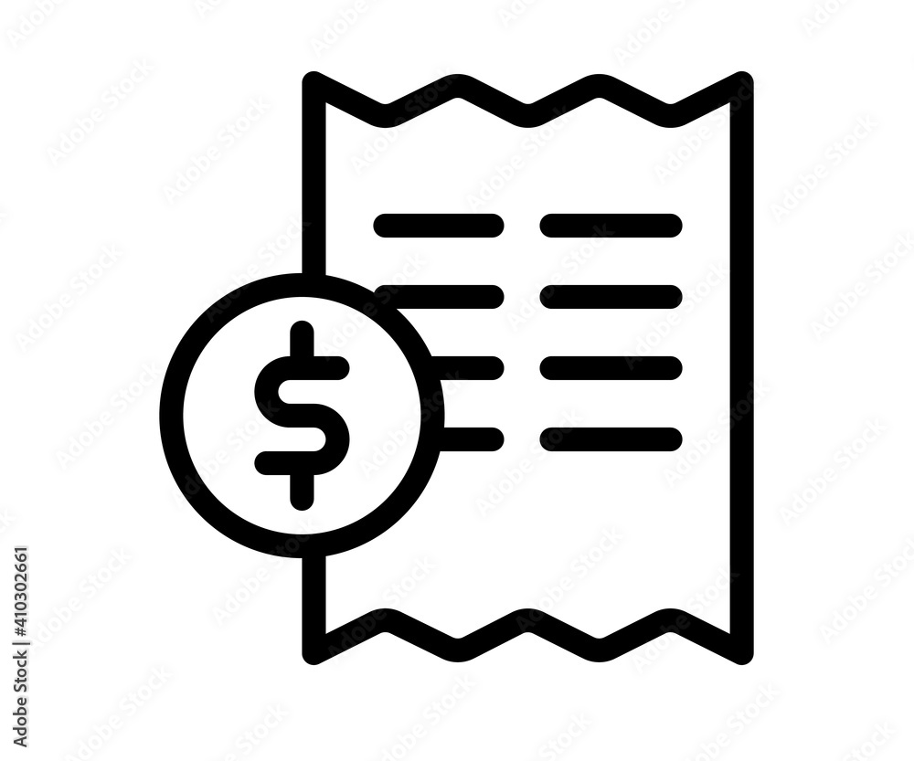 tax invoice bill single isolated icon with outline style tax invoice bill single isolated icon with outline style