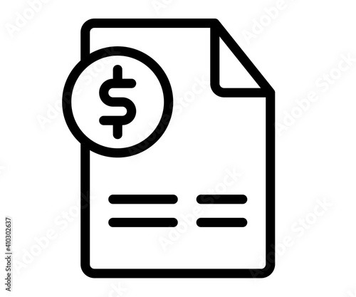 invoice document accounting single isolated icon with outline style