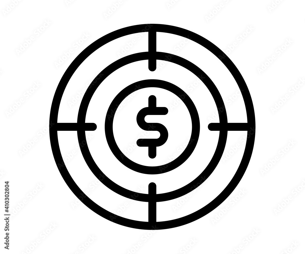 target profit goal single isolated icon with outline style target profit goal single isolated icon with outline style