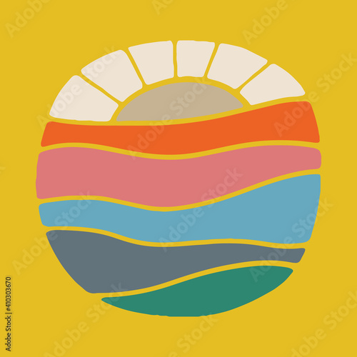 Camping nature adventure wild line badge patch pin graphic illustration vector art t-shirt design