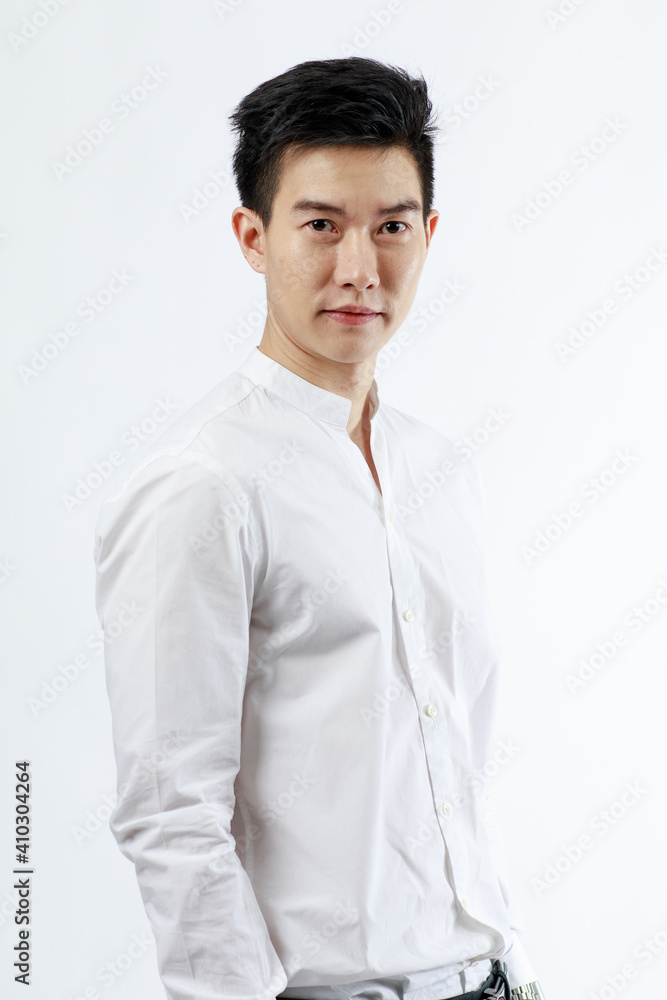 Portrait of handsome and face man smile smiling, happy and self-confident positive expression, asian men on white background. Portrait of handsome and face man smile smiling, happy and self-confident positive expression, asian men on white background.