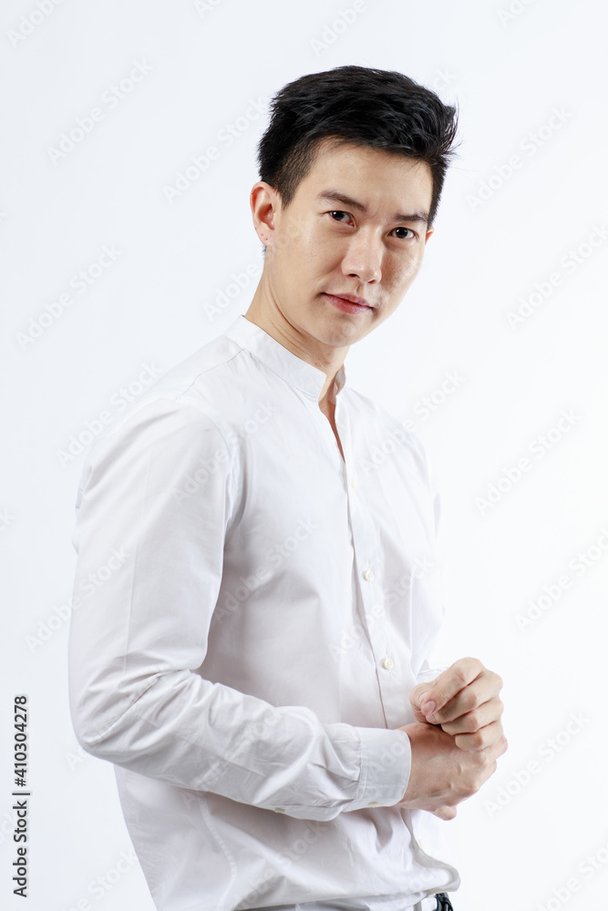Portrait of handsome and face man smile smiling, happy and self-confident positive expression, asian men on white background. Portrait of handsome and face man smile smiling, happy and self-confident positive expression, asian men on white background.