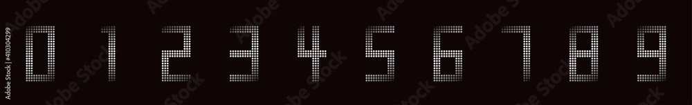 Obraz premium Silver metallic numbers set