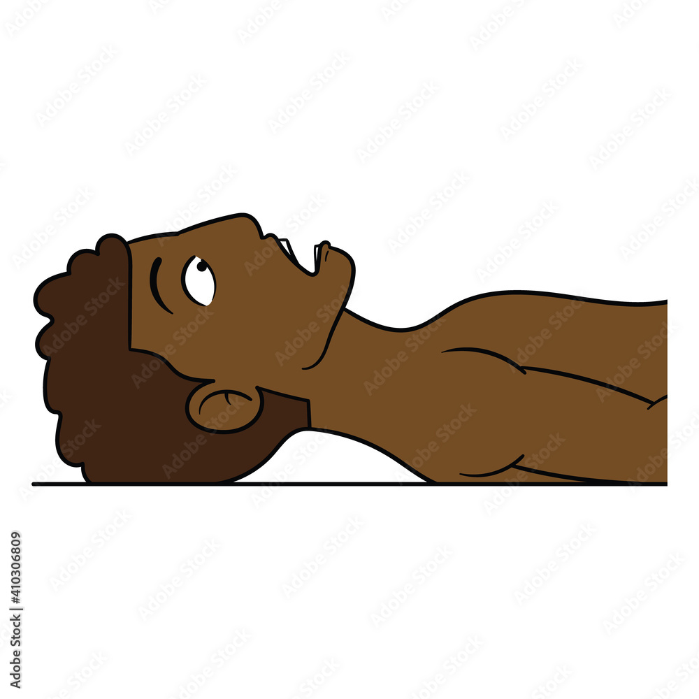 Cartoon Man Lying Down and Gasping Stock Vector | Adobe Stock