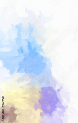 Watercolor painted background. Abstract Illustration wallpaper. Brush stroked painting. 2D Illustration.