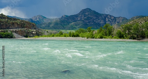 Landscape with the Katun river in Altai mountains photo