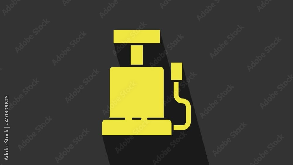 Yellow Car air pump icon isolated on grey background. 4K Video motion graphic animation Yellow Car air pump icon isolated on grey background. 4K Video motion graphic animation