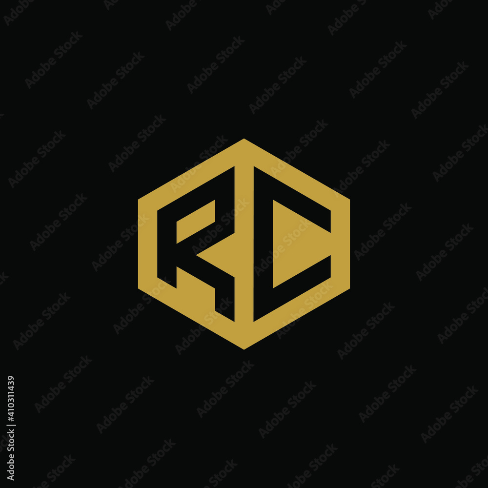 Initial letter RC hexagon logo design vector Initial letter RC hexagon logo design vector