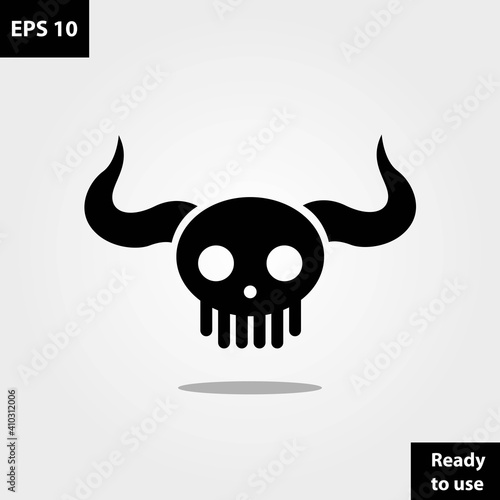 Skull bone with horns logo company, logo vector template design. Ready to use, easy for edit.