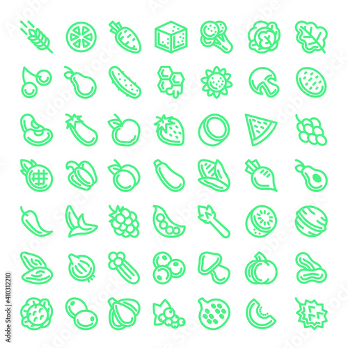 Food and Fruit Icons Set
