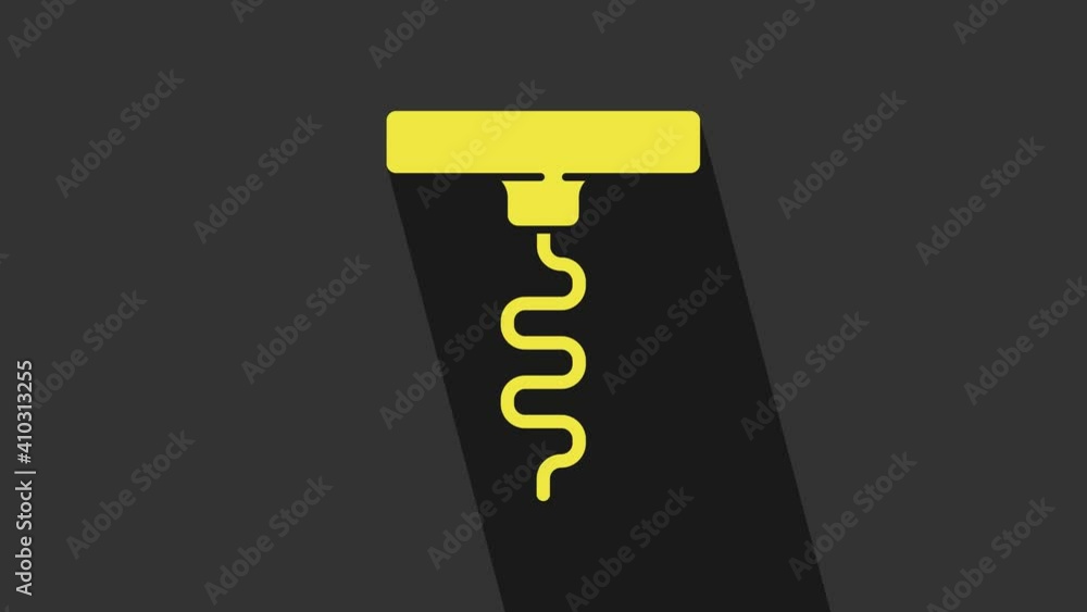 Yellow Wine corkscrew icon isolated on grey background. 4K Video motion graphic animation Yellow Wine corkscrew icon isolated on grey background. 4K Video motion graphic animation