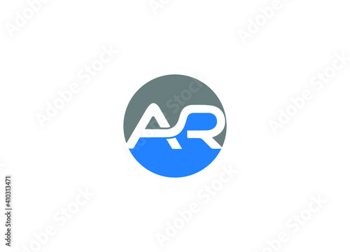ar logo design vector icon template with white background