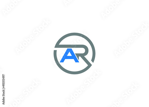ar logo design vector icon template with white background