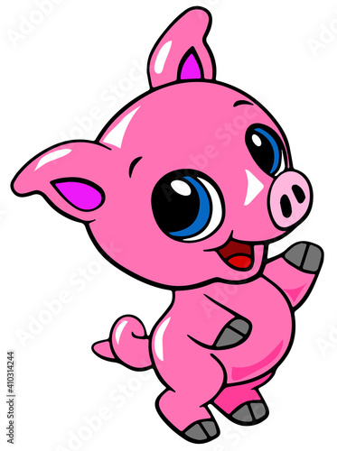 cute lovely baby pig smiling