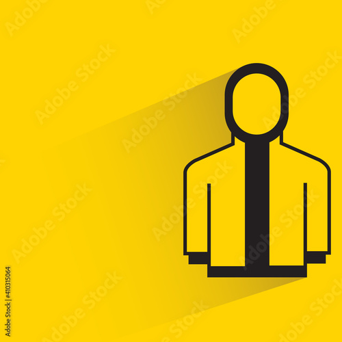 safety jacket with shadow on yellow background
