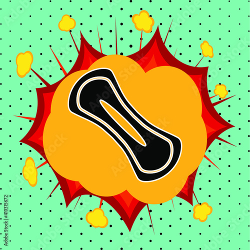 Sanitary napkin intimate hygiene sign, pop art explosion, vector illustration for design