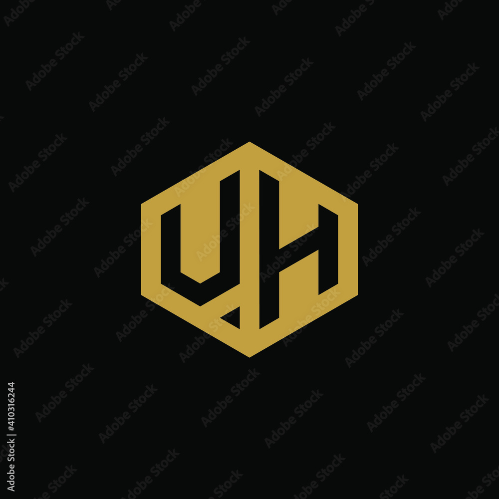 Obraz premium Initial letter UH hexagon logo design vector