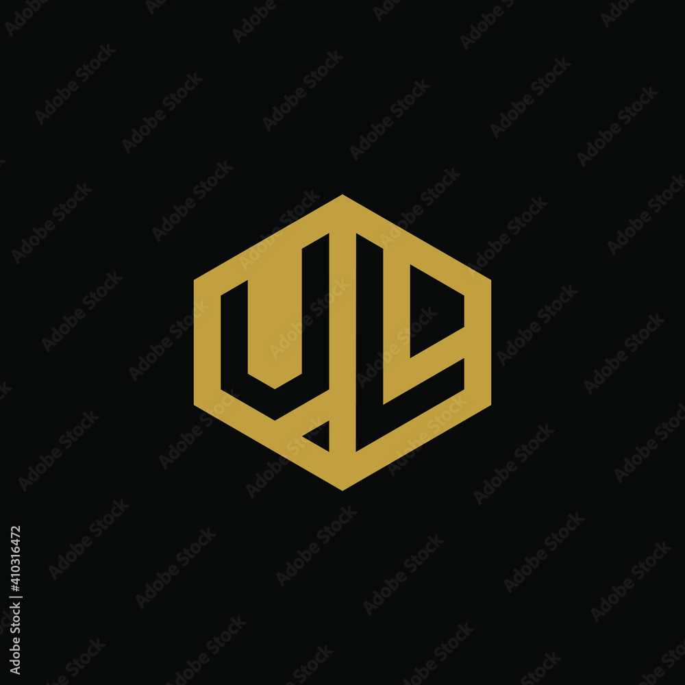 Initial letter UL hexagon logo design vector Initial letter UL hexagon logo design vector