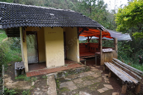 Simple public toilet in the tourist area of ​​Gedong Songo temple, Semarang. Indonesia