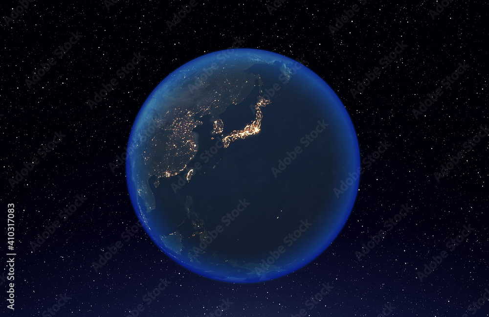 夜の地球～日本列島の街明かり