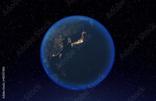夜の地球～日本列島の街明かり