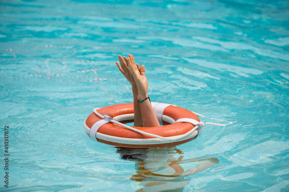 Lifebuoy help to survive concept. Support survival or save, rescue