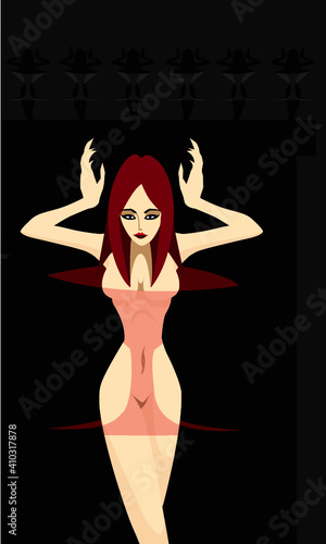 MUJER MODELANDO COPA AZOTEA