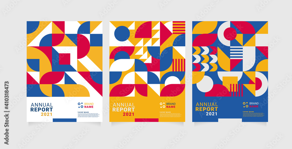 Colourful modern annual report template. Applicable for covers, flyers, placards, posters and banner design, etc. Eps 10 