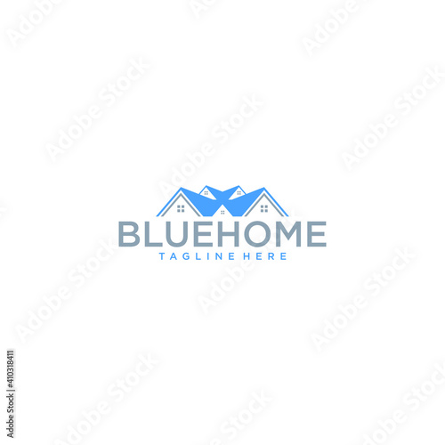 house logo with blue roof