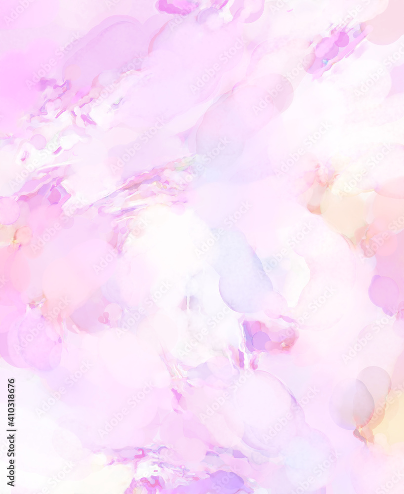 Fototapeta premium Soft watercolor wallpaper. Artistic painting with softly brushed colors. Pastel colors dabbed background. Painted abstract wall art.