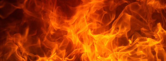 Fire flame texture. Blaze flames background for banner. Burning concept.