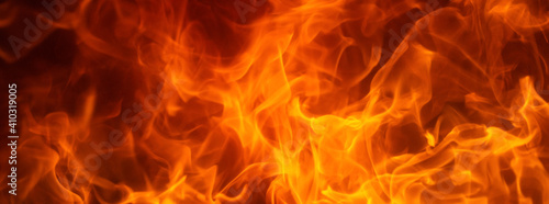 Fire flame texture. Blaze flames background for banner. Burning concept.