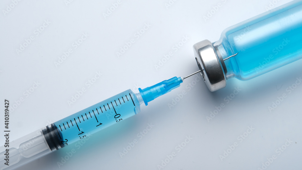 syringe and vial with vaccine syringe and vial with vaccine