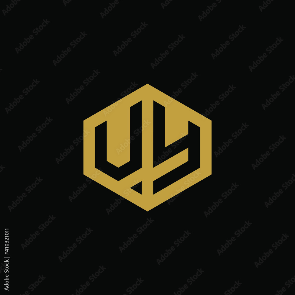 Initial letter UY hexagon logo design vector Initial letter UY hexagon logo design vector
