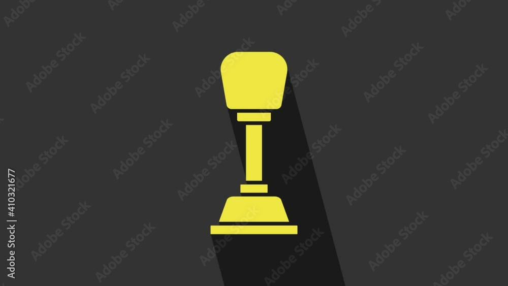 Yellow Gear shifter icon isolated on grey background. Manual transmission icon. 4K Video motion graphic animation Yellow Gear shifter icon isolated on grey background. Manual transmission icon. 4K Video motion graphic animation