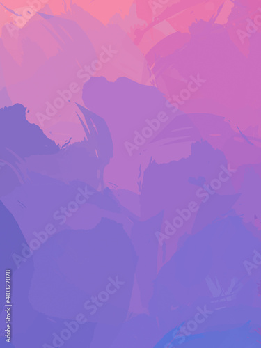 2D illustration of colorful brush strokes. Decorative texture painting. Vibrant paint pattern backdrop. Chaotic brushstrokes painting.