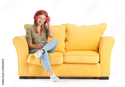 Young woman with mobile pho...