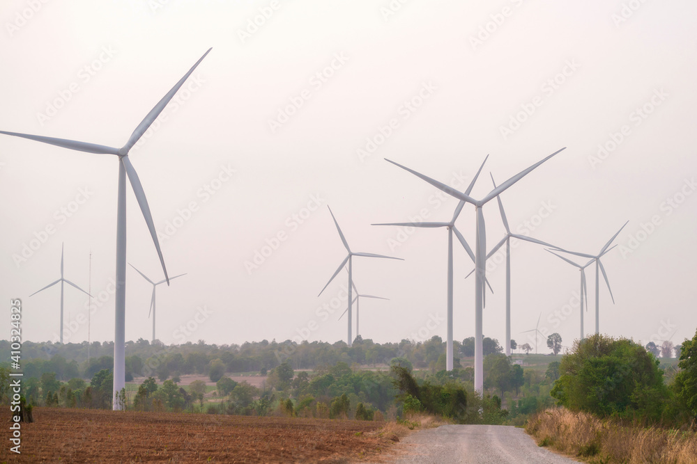 Wind turbine renewable energy source summer with sky Wind turbine renewable energy source summer with sky