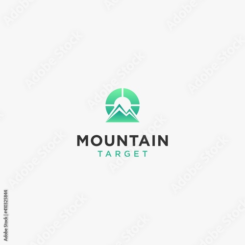 Mountain with shoot target logo Free Download Mountain with shoot target logo - GFXLoad
