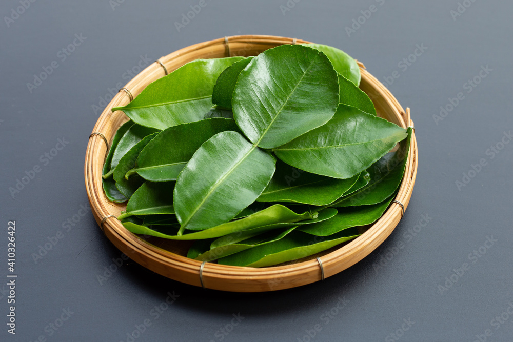 Bergamot kaffir lime leaves herb fresh ingredient Bergamot kaffir lime leaves herb fresh ingredient