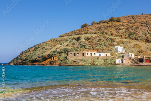 Fototapeta Naklejka Na Ścianę i Meble -  View of the coast and Agios Georgios beach, Folegandros Island, Greece.