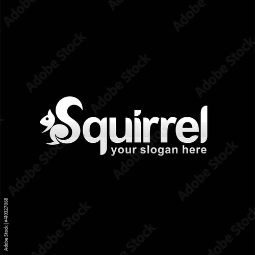 lettering squirrel, letter S logo that formed squirrel logo