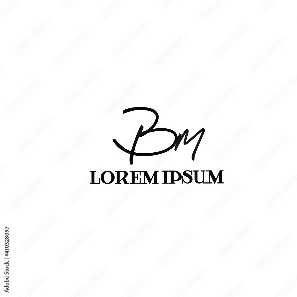 BM b m Initial handwriting creative fashion elegant design logo Sign Symbol template vector icon