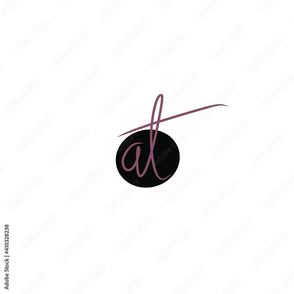 AT a t Initial handwriting creative fashion elegant design logo Sign Symbol template vector icon AT a t Initial handwriting creative fashion elegant design logo Sign Symbol template vector icon