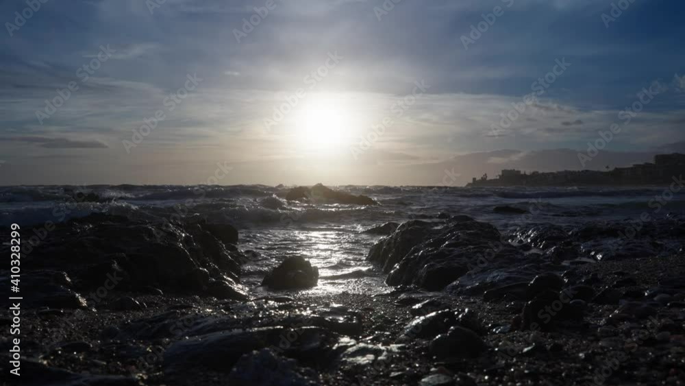 Sun shining over the ocean waves Sun shining over the ocean waves