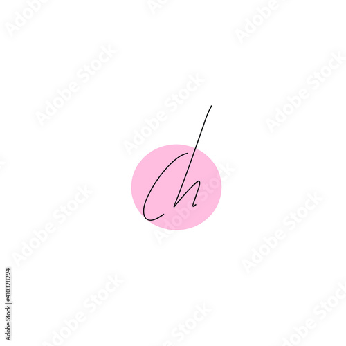 CH c h Initial handwriting creative fashion elegant design logo Sign Symbol template vector icon