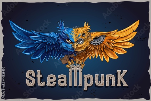 SteamPunk strong metallic font. Vintage style font
